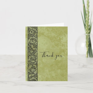 Cartão De Agradecimento Casamento Vintage, Rolo Floral de Flores Vitoriana