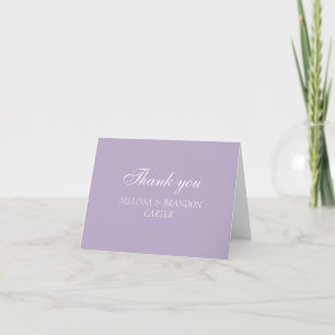 Cartão De Agradecimento Casamento violeta Na moda moderno roxo Obrigado