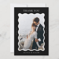 Casamento Wavy Black and White Photo W Note