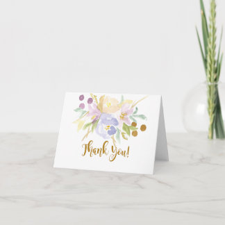 Cartão De Agradecimento Casamentos Florais Aquarela Românticos Obrigado