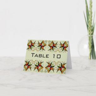 Cartão De Agradecimento Casamentos vintage, aves-humanos e flores