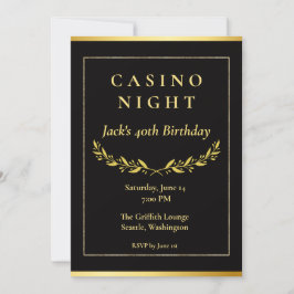 Cartão De Agradecimento Casino Night Invitation | Poker Birthday Party