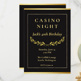 Cartão De Agradecimento Casino Night Invitation | Poker Birthday Party