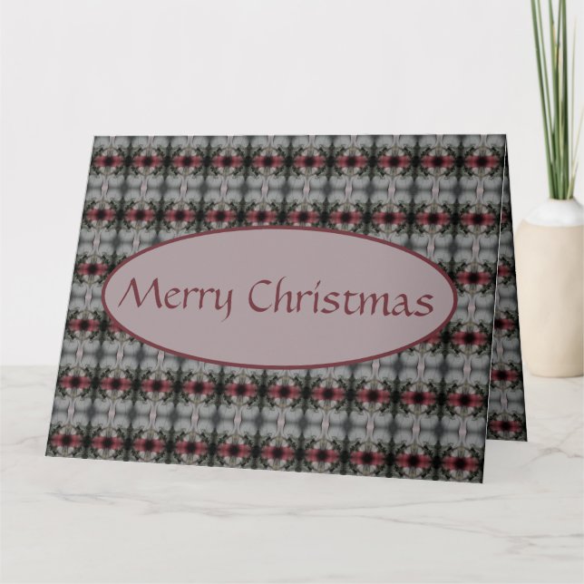 Cartão De Agradecimento Castanheiro E Padrão De Cinza (Frente)