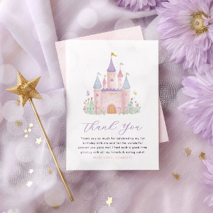Cartão De Agradecimento Castelo Encantado de Aniversário de Princesa Menin