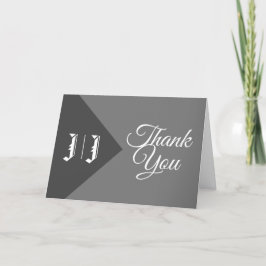 Cartão De Agradecimento Casual Casual de Natal Monograma Casual Moderno