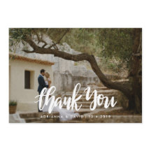 Casual Foto Casamento Obrigado Letra Manuscrita