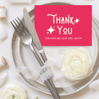 Cartão De Agradecimento Casual Moderno Adorava Casamento