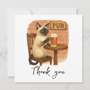 Cartão De Agradecimento Cat é cerveja de bebendo em Irish Pub