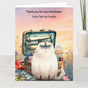 Cartão De Agradecimento Categoria Pesca de Gato