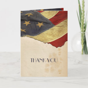 Cartão De Agradecimento Cathy Personalizada - Bandeira Patriótica Vintage
