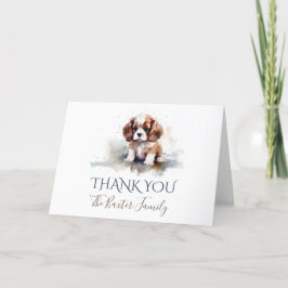 Cartão De Agradecimento Cavalier King Charles Spaniel Watercolor Obrigado