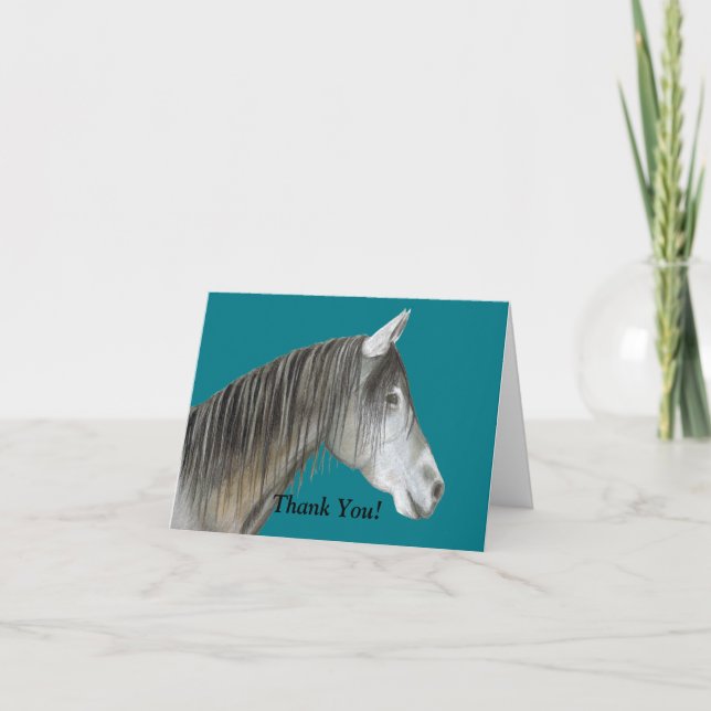 Cartão De Agradecimento Cavalo de cinza (Frente)