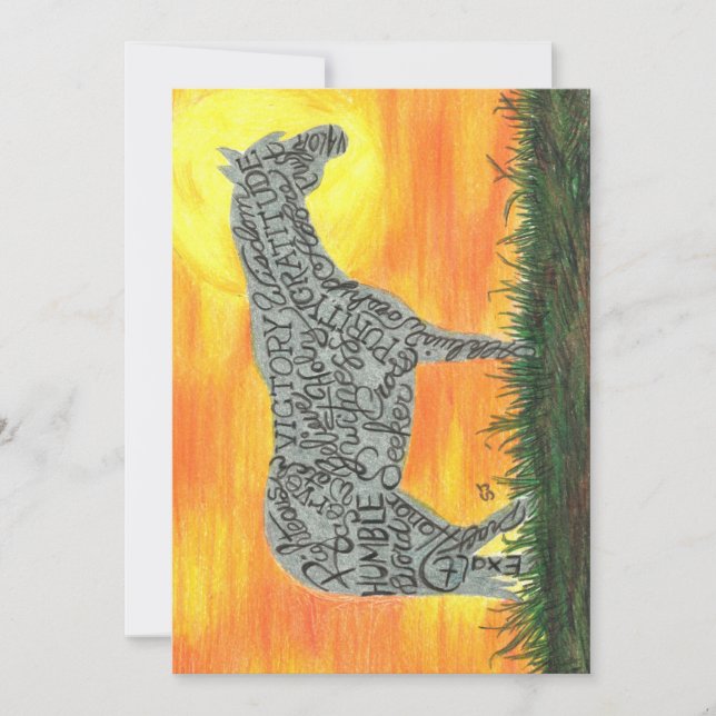 Cartão De Agradecimento Cavalo De Sol Com Placa Flagrante Por Sherry Jarvi (Frente)