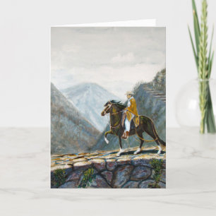 Cartão De Agradecimento Cavalo do Peru no Caminho das Montanhas