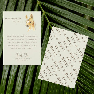 Cartão De Agradecimento Cavalo, é uma mensagem de Chá de fraldas, obrigado