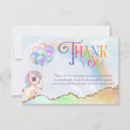 Cartão De Agradecimento Cavalo Unicórnio Mágico Arco-íris