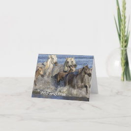 Cartão De Agradecimento Cavalos galopando na água