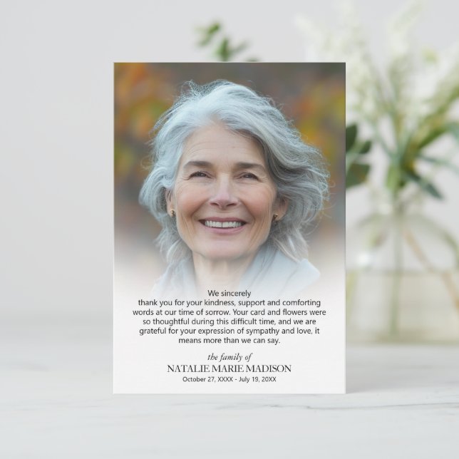 Cartão De Agradecimento Celebração da Foto da Vida (Em pé/Frente)