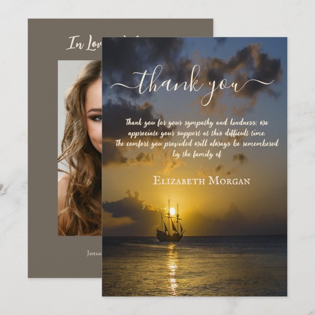 Cartão De Agradecimento Celebração Da Vida Com Fotografia Da Celebração Da (Frente/Verso)