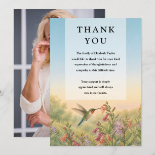 Cartão De Agradecimento Celebração da Vida do Beija-flor Funeral Foto