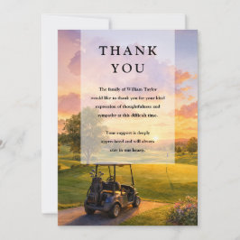Cartão De Agradecimento Celebração da Vida Funeral de Buggy de Campo de Go