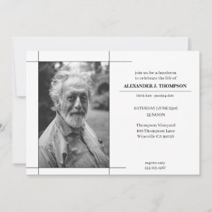 Cartão De Agradecimento Celebração da Vida Moderna em Preto e Branco Funer