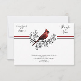 Cartão De Agradecimento Celebração da Vida pelo Memorial Funeral Cardeal