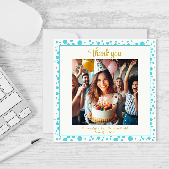 Cartão De Agradecimento Celebração de aniversário de 30 anos de Blueberry  (Criador carregado)