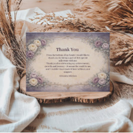 Cartão De Agradecimento Celebração de Aniversário Floral Pastel em Suave E
