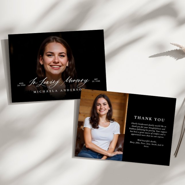 Cartão De Agradecimento Celebração de Memória de Amor da Vida/Funeral/Memo (Criador carregado)