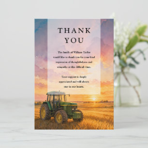 Cartão De Agradecimento Celebração de Vida Elegante Trator de Agricultor F