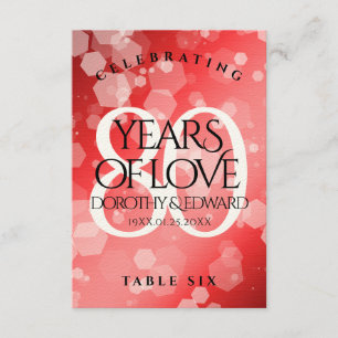 Cartão De Agradecimento Celebração do Aniversário de Casamento da 80 Ruby 