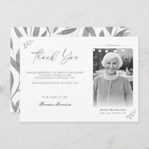 Cartão De Agradecimento Celebração do Life Funeral Memorial Foto Floral