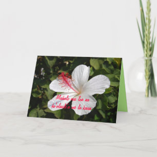 Cartão De Agradecimento Celebração do Mahalo Hawaiian White Hibiscus