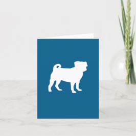 Cartão De Agradecimento Celebração do Tema Azul do Partido Pug