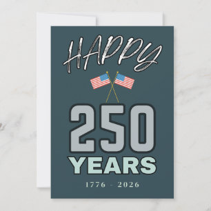 Cartão De Agradecimento Celebração dos 250 Anos dos EUA 1776–2026