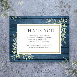 Cartão De Agradecimento Celebração Funeral Russa Azul da Vida