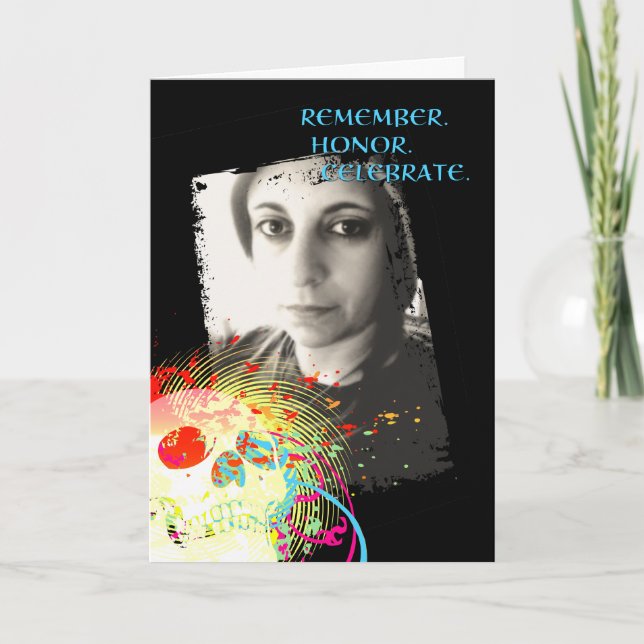 Cartão De Agradecimento celebração memorável de diâmetro de los muertos: (Frente)