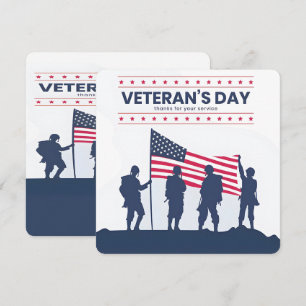 Cartão De Agradecimento Celebrando Heróis da América – Dia dos Veteranos 2