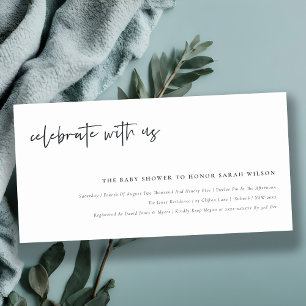 Cartão De Agradecimento Celebrar Convidado De Chá de fraldas De Caligrafia