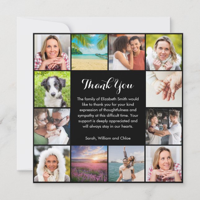 Cartão De Agradecimento Celebration of Life Memorial 12 Photo (Frente)