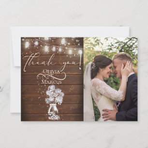 Cartão De Agradecimento Celeiro Rústico com Vagalumes