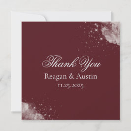Cartão De Agradecimento Celestial Burgundy Starlight Thank Cards