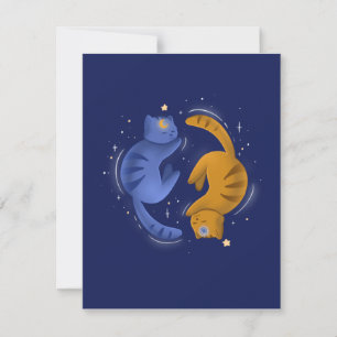 Cartão De Agradecimento Celestial Cats Notecard