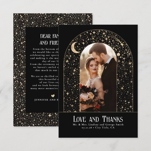 Cartão De Agradecimento Celestial e Mística Noite Estrelada Obrigado Foto (Frente/Verso)