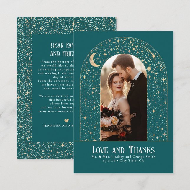 Cartão De Agradecimento Celestial e Mística Noite Estrelada Obrigado Foto (Frente/Verso)