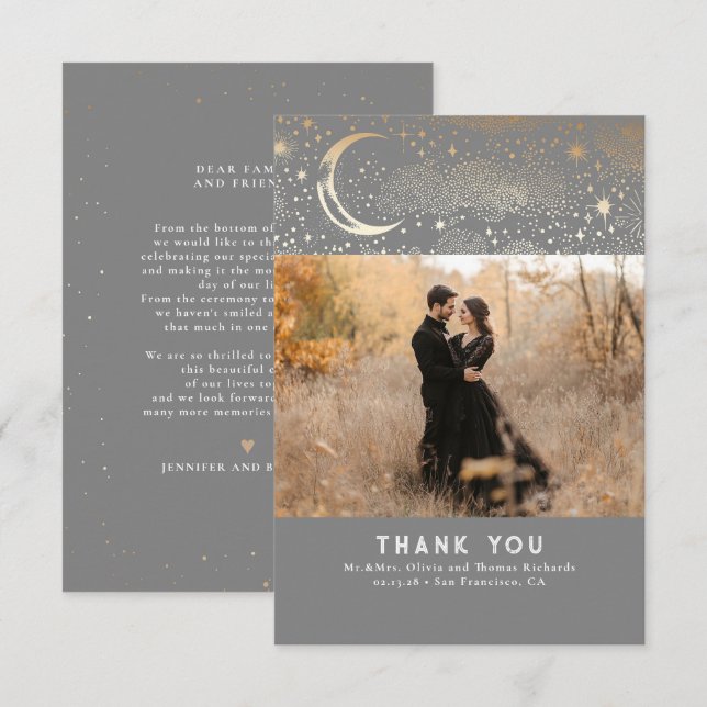 Cartão De Agradecimento Celestial e Mística Noite Estrelada Obrigado Foto (Frente/Verso)