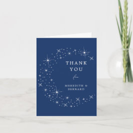 Cartão De Agradecimento Celestial Elegant Wedding Folded Thank You Card