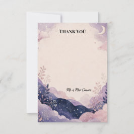 Cartão De Agradecimento Celestial Mountain Watercolor Thank You Card